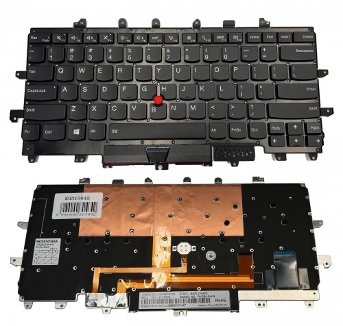 Клавиатура LENOVO X1 Carbon Gen 4, с подсветкой, с трекпоинтом, US image 1