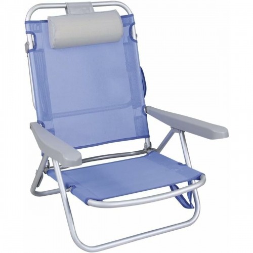 Folding Chair with Headrest Blue 80 x 65 x 45 cm Multi-position image 1