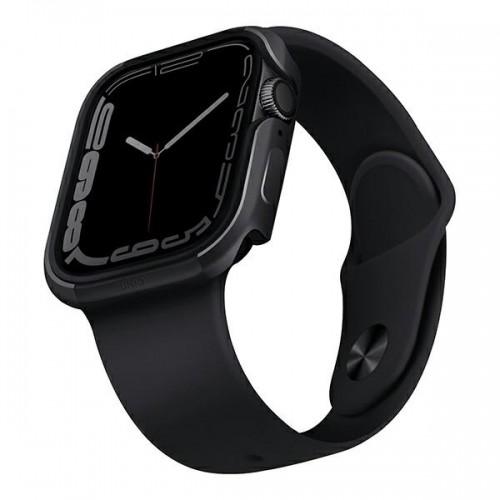 UNIQ etui Valencia Apple Watch Series 4|5|6|7|8|SE 45|44mm. grafitowy|graphite image 1
