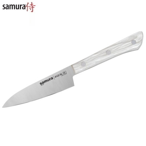 Samura Harakiri Acryl  Универсальный Кухонный нож 99mm с акриловой ручкой с AUS 8 кованной японской стали 58 HRC image 1