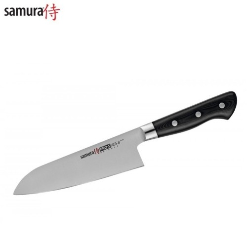 Samura PRO-S Универсальный Кухонный нож SANTOKU 180mm из AUS 8 Японской стали 58 HRC image 1