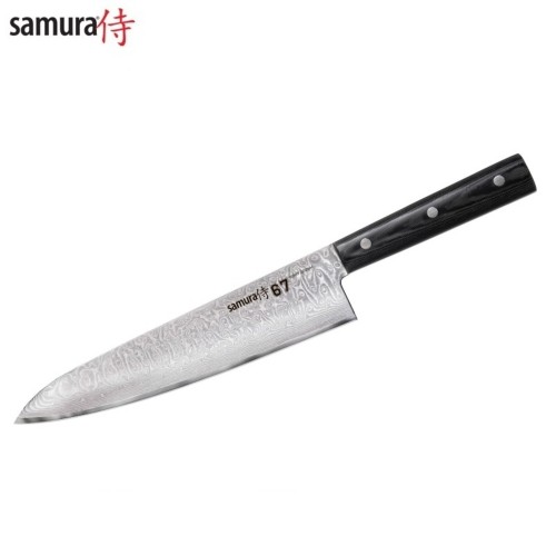 Samura DAMASCUS 67 Универсальный Кухонный нож Шевповора 8.2"/208mm из AUS 10 Дамасской стали 61 HRC (67-слойный) image 1