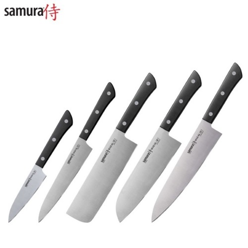 Samura HARAKIRI Комплект универсальных ножей (5шт.) 59 HRC с Черной ручкой image 1