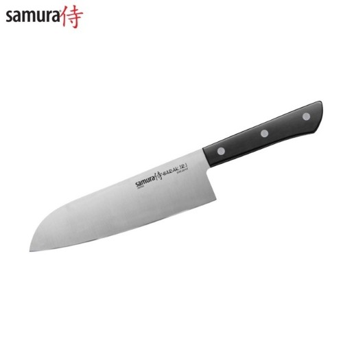 Samura HARAKIRI Универсальный Кухонный нож SANTOKU 7.0"/175mm 59 HRC с Черной ручкой image 1