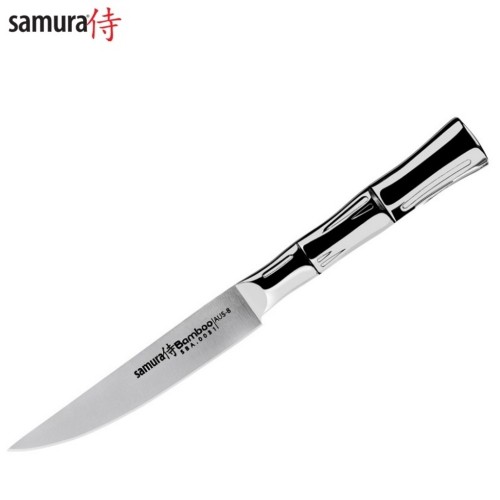 Samura BAMBOO Универсальный кухонный нож для Стейка 5"/110mm из AUS 8 Японской стали 59 HRC image 1