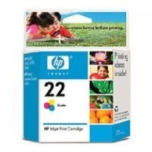 HP   HP 22 Tri-colour Ink Cartridge, 138 pages, for HP Photosmart Color 1410, DeskJet F380, D2300, Officejet 4300, 5600 image 1