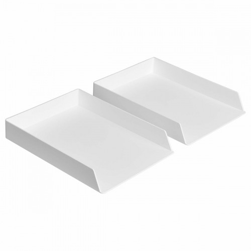 Paplāte ar iedaļām Amazon Basics Balts Plastmasa 2 gb. (Atjaunots A+) image 1