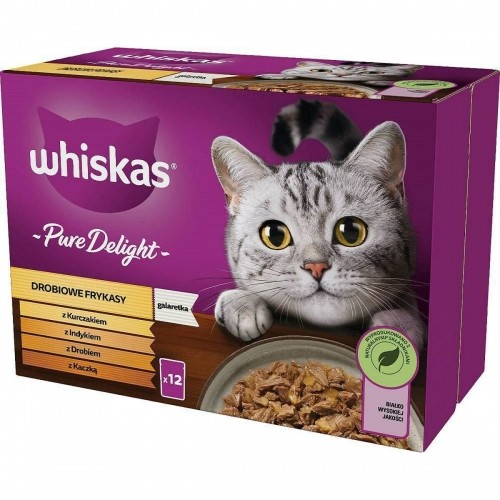 Kaķu barība Whiskas Pure Delight Cālis Turcija Pīle Putni 12 x 85 g image 1