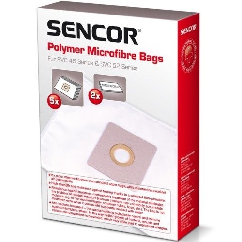 Sencor SVC 45/52 Microfibre bags 5pcs + 2 microfilters image 1