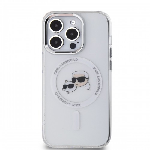 Karl Lagerfeld IML K&CH Heads Metal Frame MagSafe Case for iPhone 14 Pro Max Transparent image 1