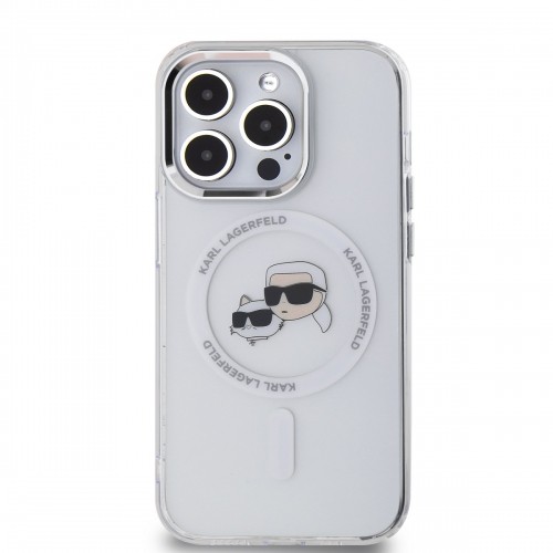 Karl Lagerfeld IML K&CH Heads Metal Frame MagSafe Case for iPhone 13 Pro Max Transparent image 1