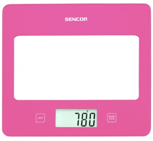 Kitchen scale with large LCD screen, Sencor SKS5038RS, pink image 1