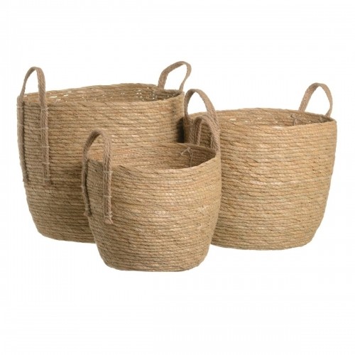 Set of Baskets Natural Rushes 38 x 38 x 33 cm (3 Pieces) image 1