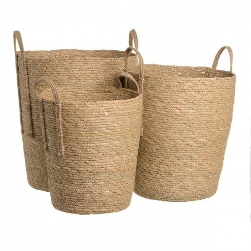 Set of Baskets Natural Rushes 42 x 42 x 48 cm (3 Pieces) image 1