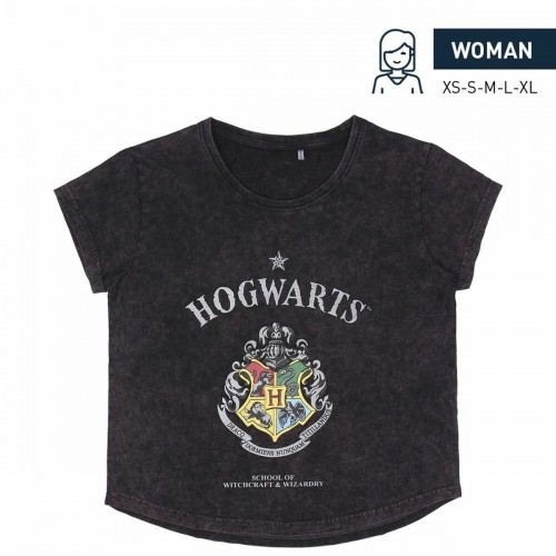 Sieviešu Krekls ar Īsām Piedurknēm Harry Potter Pelēks Tumši pelēks image 1