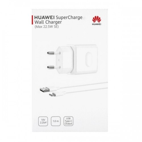 Huawei SuperCharge universāls tīkla lādētājs USB | 5V | 2.25A + USB-C vads 1M balts image 1