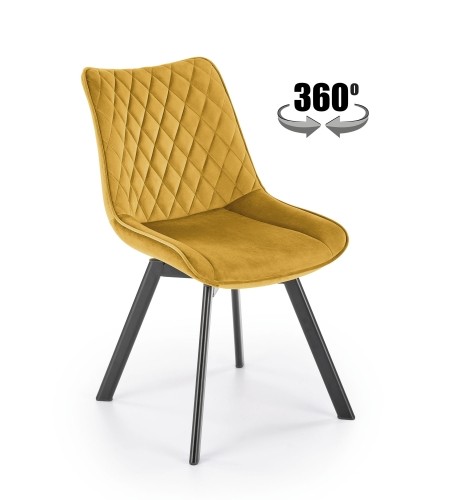 Halmar K520 chair, mustard / black image 1