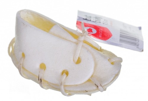 MACED Leather shoe White - dog chew - 7.5 cm image 1