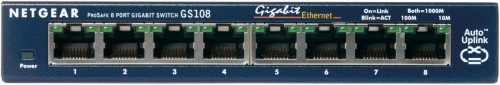 NETGEAR GS108GE network switch Unmanaged Gigabit Ethernet (10/100/1000) Blue image 1