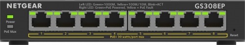 NETGEAR 8-Port Gigabit Ethernet PoE+ Plus Switch (GS308EP) Managed L2/L3 Gigabit Ethernet (10/100/1000) Power over Ethernet (PoE) Black image 1