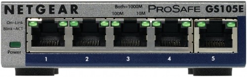 NETGEAR GS105E-200PES network switch Managed L2/L3 Gigabit Ethernet (10/100/1000) Grey image 1