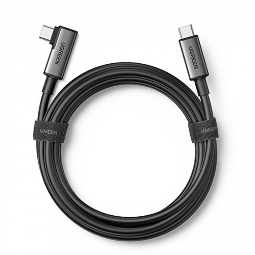 Ugreen leņķveida kabelis USB Type C - USB Type C uzlādei 60W | datu pārraide ar VR briļļu atbalstu (piem., Oculus Quest 2) 5m melns (US551) image 1
