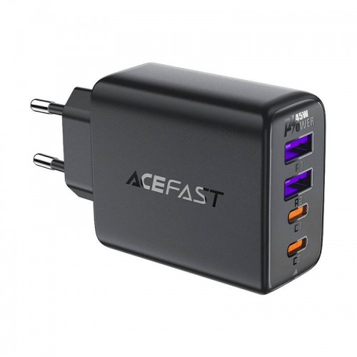 Wall charger Acefast A61 GaN 2xUSB-A, 2xUSB-C PD45W EU (black) image 1