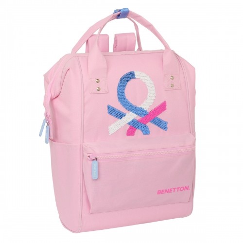 Laptop Backpack Benetton Pink 27 x 40 x 19 cm image 1