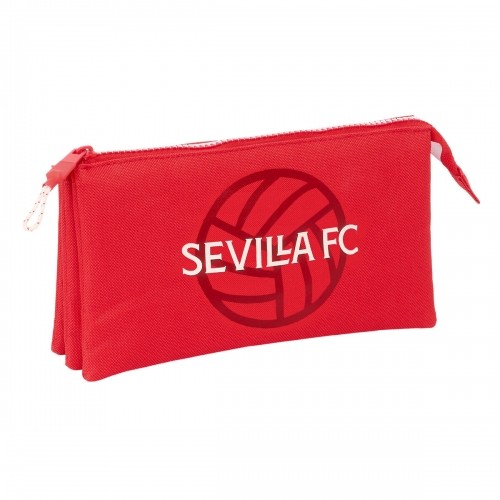 Sevilla FÚtbol Club Тройной пенал Sevilla Fútbol Club Красный 22 x 12 x 3 cm image 1