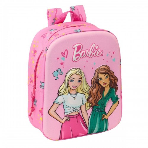 School Bag Barbie Pink Fuchsia 22 x 27 x 10 cm 3D image 1