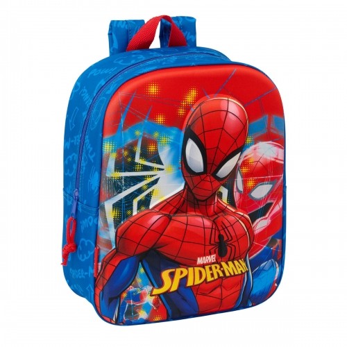 Skolas soma Spider-Man Sarkans Tumši Zils 22 x 27 x 10 cm 3D image 1