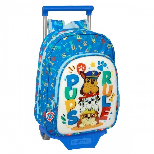 School Rucksack with Wheels The Paw Patrol Pups rule Blue 26 x 34 x 11 cm image 1