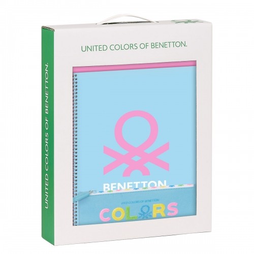 Stationery Set Benetton Spring Celeste A4 3 Pieces image 1