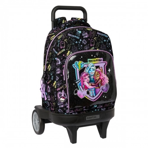 Школьный рюкзак с колесиками Monster High Чёрный 33 x 45 x 22 cm image 1
