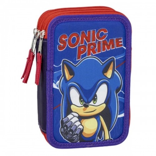 Triple Pencil Case Sonic Blue 12,5 x 6,5 x 19,5 cm image 1