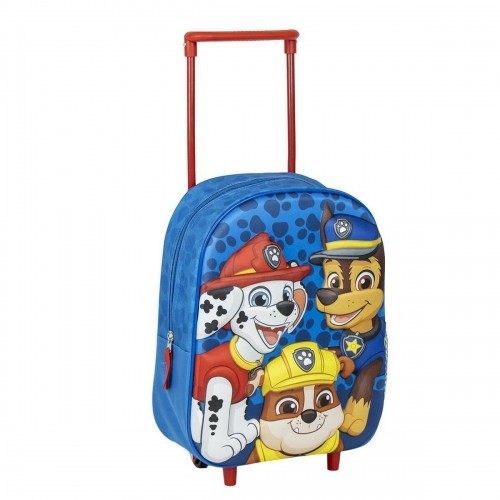 Skolas mugursoma ar riteņiem The Paw Patrol Zils 25 x 31 x 10 cm image 1