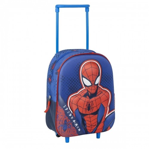 School Rucksack with Wheels Spider-Man Blue 25 x 31 x 10 cm image 1