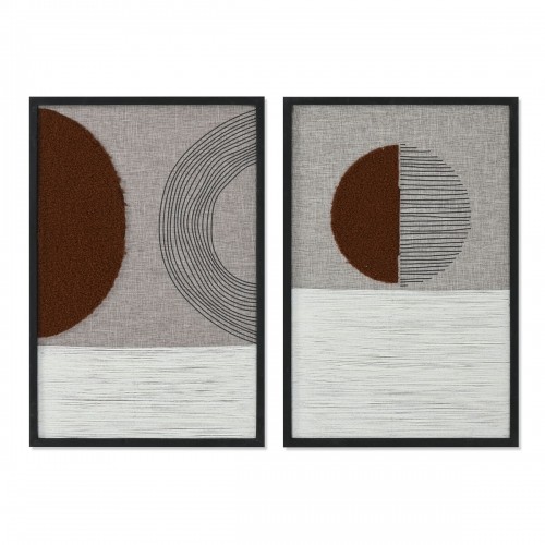 Painting Home ESPRIT Beige Terracotta Modern Urban 40 x 3 x 60 cm (2 Units) image 1