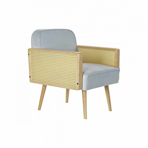 Armchair DKD Home Decor 66 x 64 x 79 cm Natural Sky blue image 1