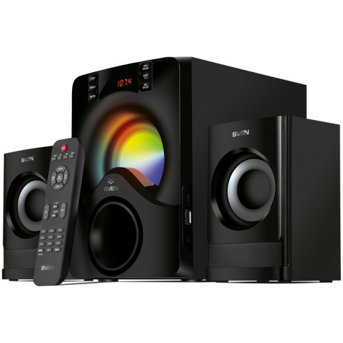 2.1 speakers SVEN MS-312, black, Bluetooth, FM, USB, Display, RC unit, power output 20W+2x10W (RMS) image 1