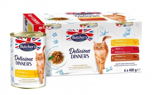 BUTCHER'S Delicious Dinners Meaty selection in jelly - wet cat food - 6 x 400g image 1