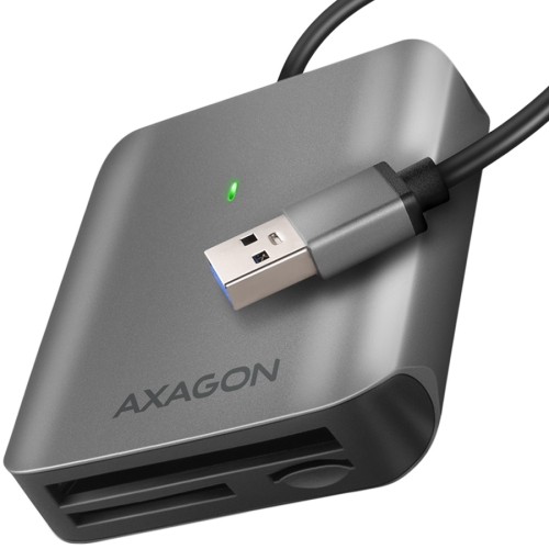 Axagon Aluminum high-speed USB-A 3.2 Gen 1 memory card reader. 3 slots, UHS-II. image 1