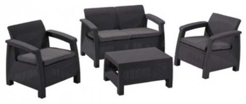 Keter Corfu set outdoor furniture set Graphite, Grey image 1