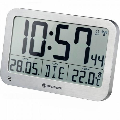 Wall /Table Clock silver Bresser MyTime MC LCD image 1
