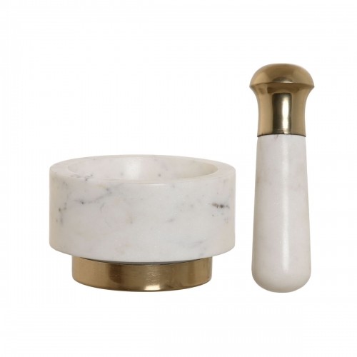 Mortar Home ESPRIT Brass Marble 12,5 x 12,5 x 7,5 cm image 1