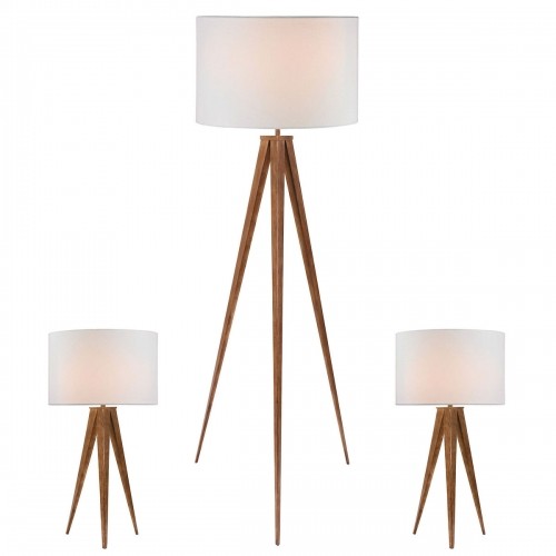 Floor Lamp Home ESPRIT Brown Wood Metal Aluminium 40 x 40 x 153 cm (3 Pieces) image 1