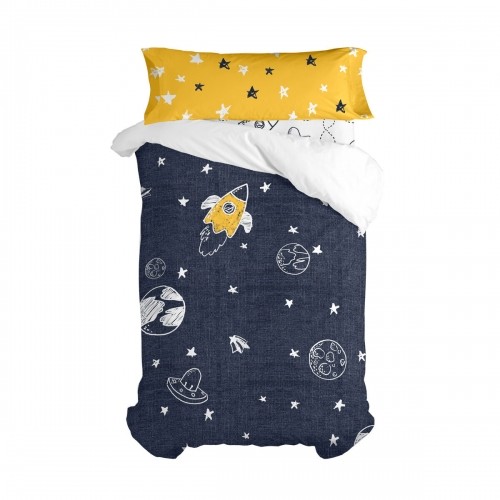 Duvet cover set HappyFriday Mr Fox Starspace  Multicolour Single 2 Pieces image 1