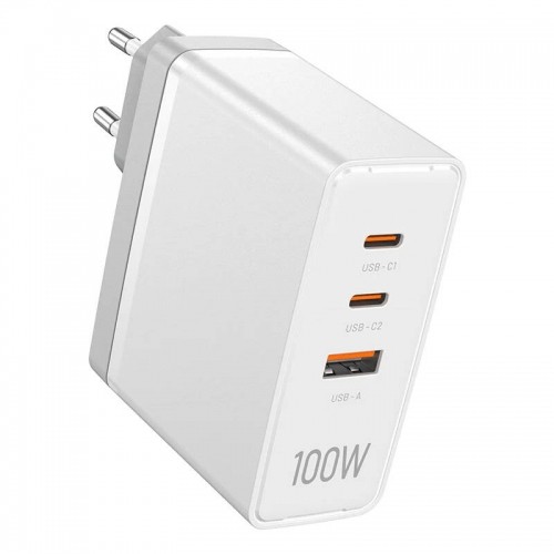 Wall charger, Vention, FEGW0-EU, 2xUSB-C, USB- A, 100W|100W|30W, GaN (white) image 1