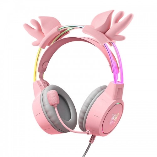ONIKUMA X15Pro Gaming Headphones Pink|Deer Horns image 1