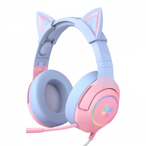 ONIKUMA K9 7.1 Gaming Headphones Pink and Blue image 1